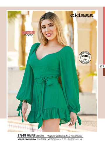 Romper/jumpsuit Cklass 973-66 Verde Outlet/saldos Mchn