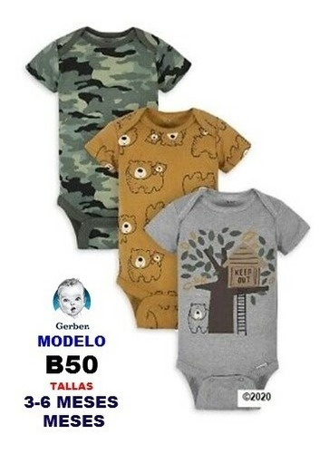 Ropa De Bebes Gerber Set De Bodys De 3  Pzas 