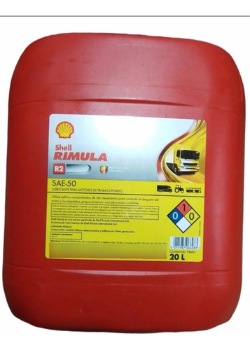 Aceite Shell Rimula Diesel 50 R2 Paila 20lts  Original