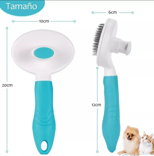 Cepillo Peine Push Aseo Mascotas Con Expulsor Pelos