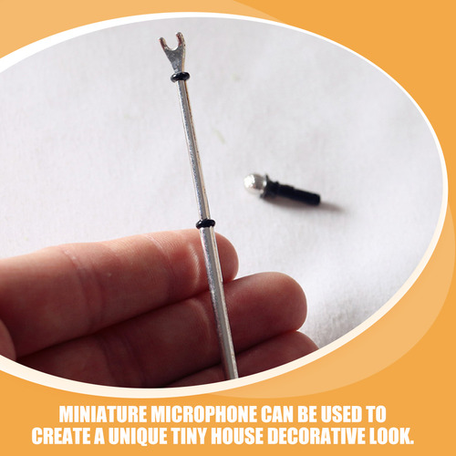 Microfone Em Miniatura Dollhouse, Modelo, Suporte De Microfo