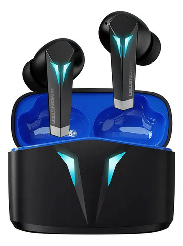 Auriculares Inalámbricos Tws Monster Xkt06 Gamer Circuit Color Negro/Azul