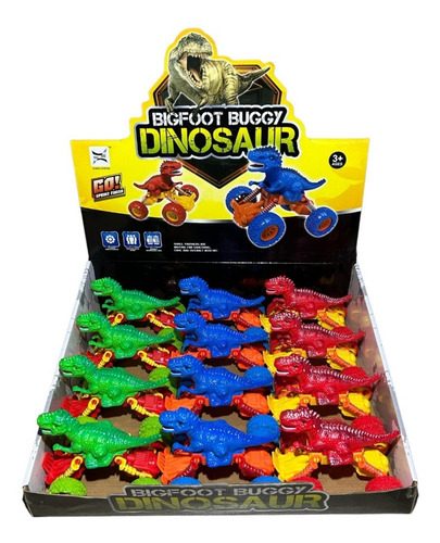 Imagen 2 de 8 de Auto Dinosaurio Jurassic Pull Back C/ Suspensión Monster 4x4