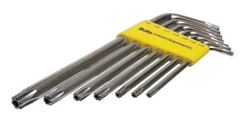 Imagem 4 de 5 de Chave Torx T10 A T40 C/ 7 Peças Aço Cromo Vanádio - Eda 8qg