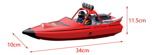 Barco Rc, Barco De Carreras Batería Única Roja