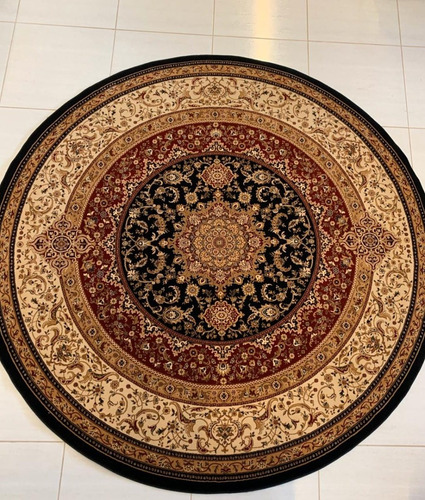 Tapete Persa Redondo Classico 250cm 1milhão Pts Industrializ Cor Preto
