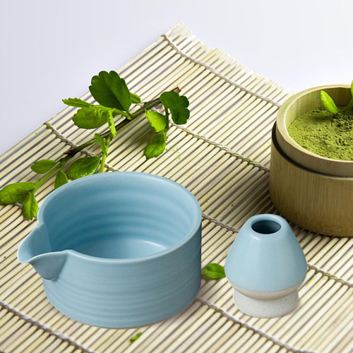 Juego De 2 Cuencos De Té Matcha Tradicional, Con Azul