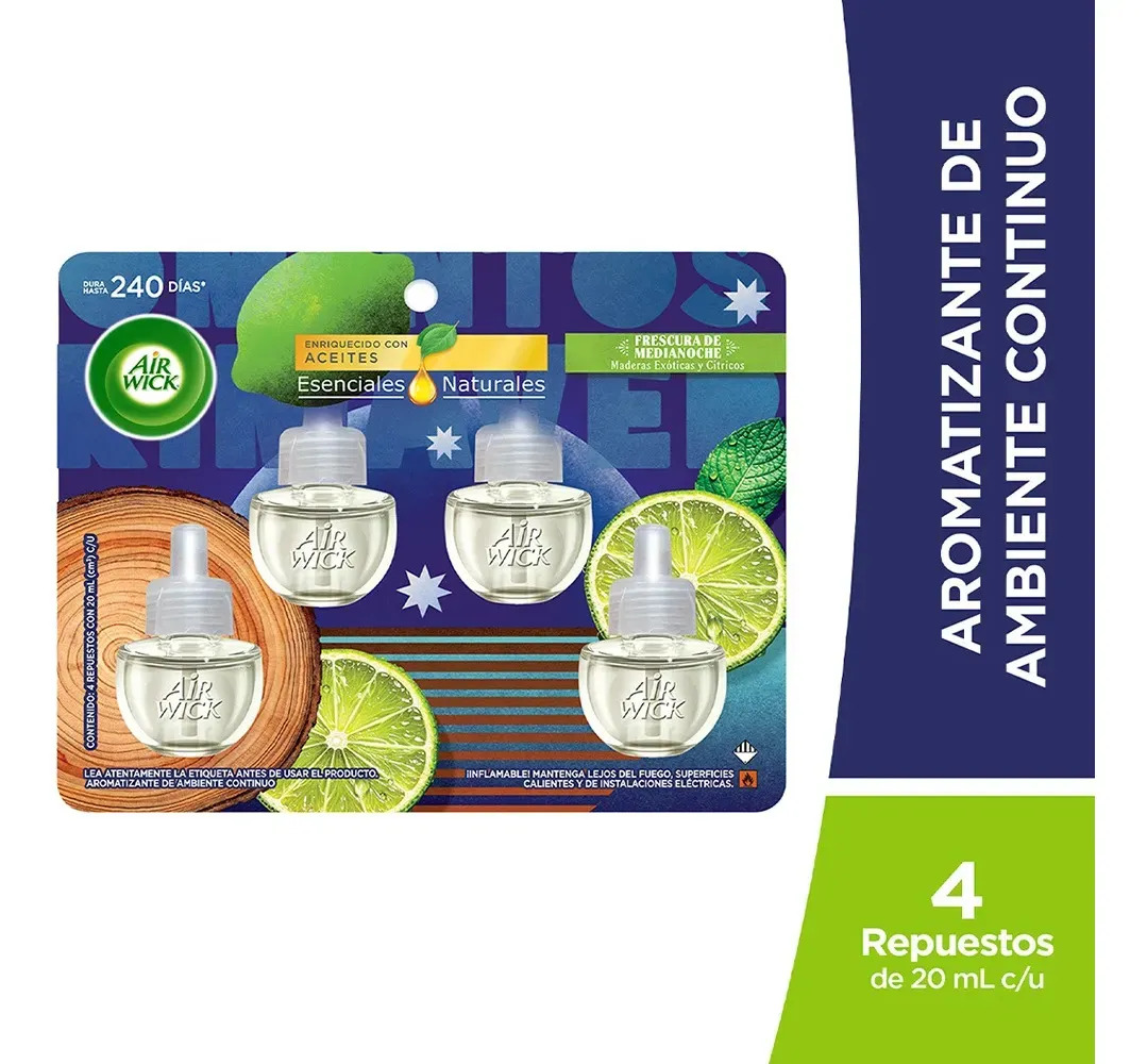 Pack x4 Aromatizante Eléctrico hogar 20ml Air Wick