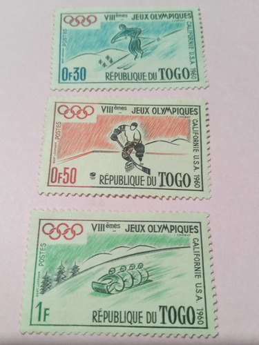 Francia Colonias Togo 3 Estampillas 1960 Juegos Olímpicos