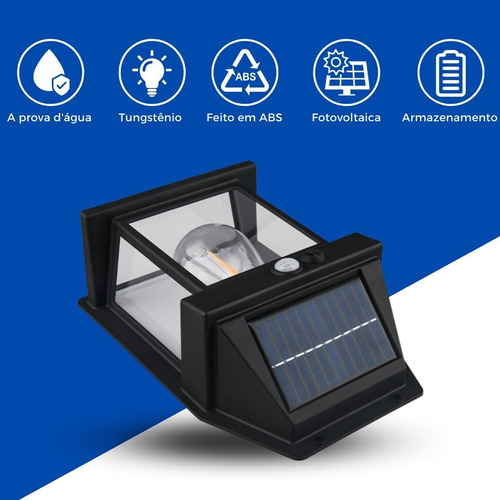 Luminária Energia Solar Andarela Com Sensor De Presença Led
