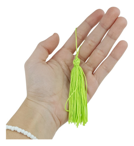 Pingente De Seda Tassel - Franja - Verde Folha - C/50 Nybc