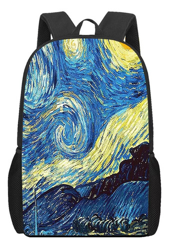 Mochila Escolar Con Impresión 3d Van Gogh Art Painting Para