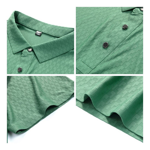 Polos De Manga Corta Con Cuello Casual Para Hombre De Talla
