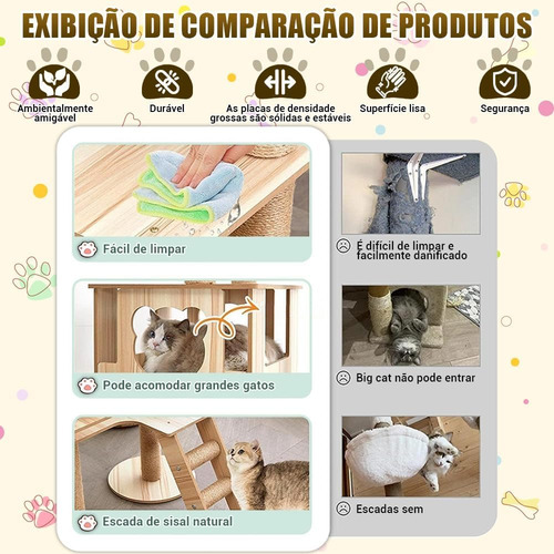 Arranhador Torre De Gato Grande Com Capsula E Brinquedo Casa