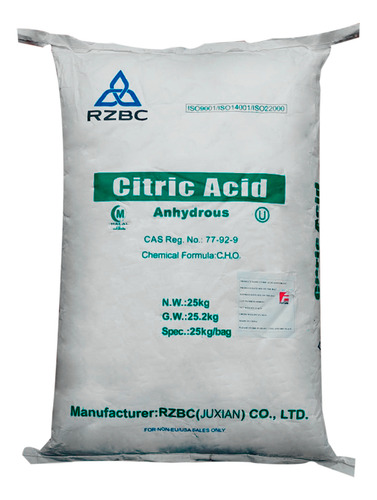 Acido Citrico Anhidro X 25 Kg Ana