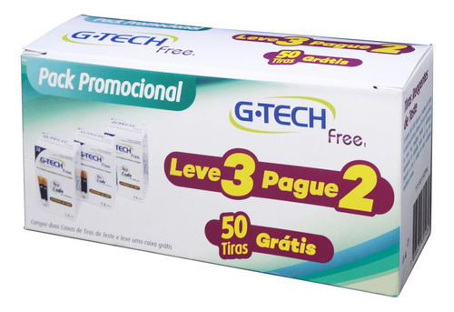 Kit De 150 Tiras Reactivas G-tech Free 3 Cajas De 50 Tiras 