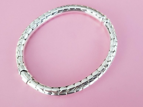 Imagen 3 de 5 de Pulsera Esclava Modelo Pinar En Plata Italiana 925