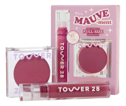 Tower 28 Beauty It's A Mauve-ment Lip Gloss +cream Blush Set