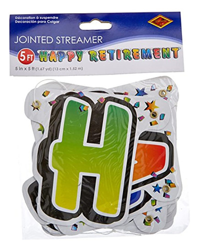 Beistle 55726 Happy Retirement Streamer, 5 Pulgadas Por 5 Pi