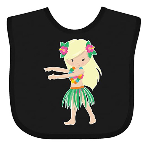 Baberos Para Bebé Inktastic Blonde Hula Girl Baby Bib Pink 2