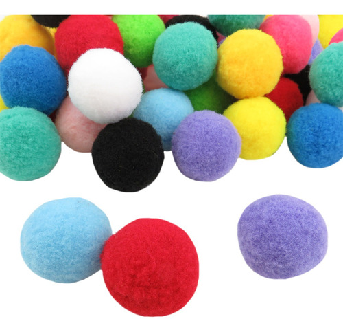 500 Pompones De Felpa Surtido 3cm Cotillon Vincha Candy Bar