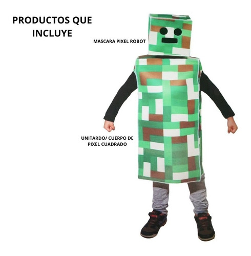 Disfraz Pixel Robot Minecraft Infantil