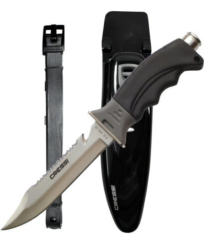 Cuchillo Buceo Y Pesca Cressi Modelo Borg Negro/ Gris