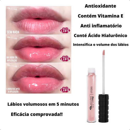 Max Love - Gloss Thick Lips Nude 5ml Cor 208 Cor Rosa Rosa