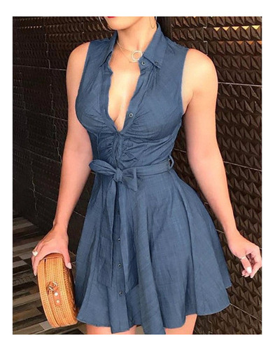 Vestido De Verano De Mujer Ajustado Sin Mangas Con Encaje