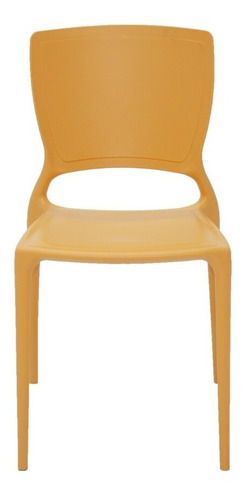 Cadeira de jantar Tramontina Sofia respaldo cerrado, estrutura de cor  laranja, 1 unidade
