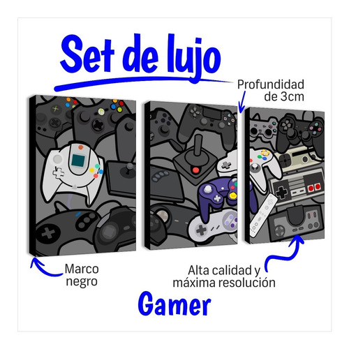 Cuadros Decorativos Para Sala Comedor Playstation Gamer Habi