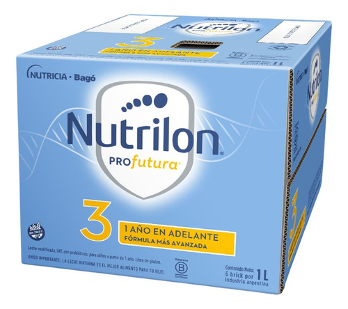 Nutrilon Profutura 3 Formula Láctea Líquida 6 Briks X 1 Ltr