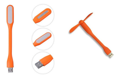 Mini Ventilador Laranja   Celular Usb 