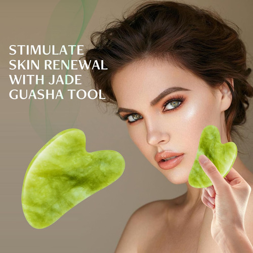 Ferramentas Faciais Jade Roller E Gua Sha Disemot Antienvelh