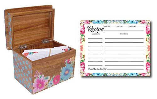 Pioneer Woman Recipe Box With Cards (50 Count Floral Recipe 