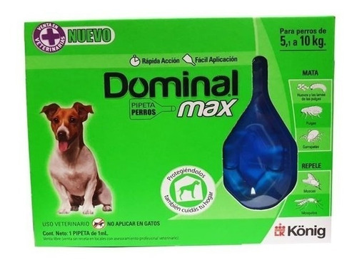 Pipeta Antipulgas Perros Dominal Max 5 A 10 Kg