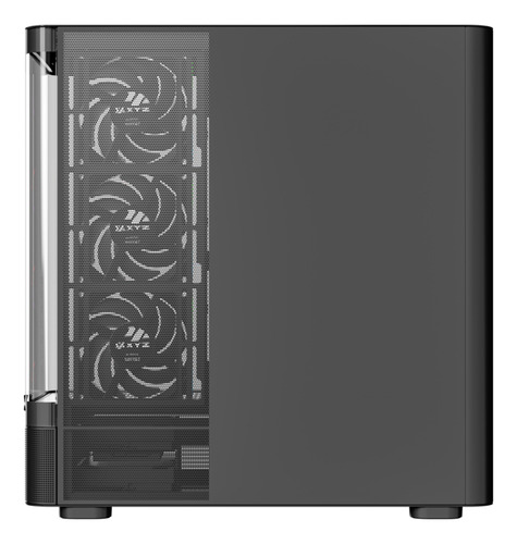 Gabinete Xyz Quantum Pro 4 Fans Controler Curved 2d Glass Usb C Digital Screen Black