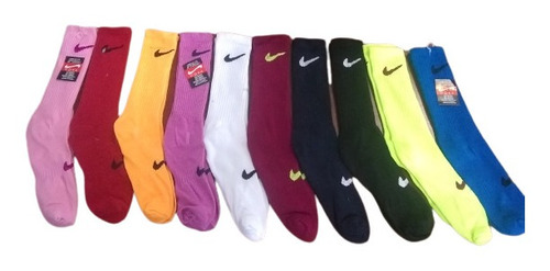 Docena D Medias Deportivas Largas Colores Surtidos Logo Nike