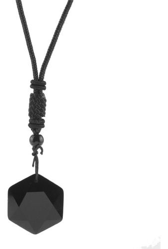 Collar De Colgante Piedra Natural Obsidiana - Amuleto