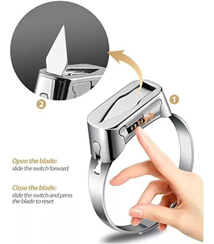 Anillo Defensa Personal Navaja Oculta Tactico Ajustable