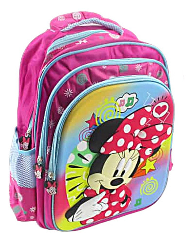 Morral Maleta Mochila Minie Mouse Grande Niña Escolar Brilla