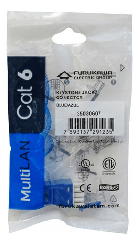 Furukawa Azul Cat6 Utp Multilan Punch Keystone Hembra Rj45 3