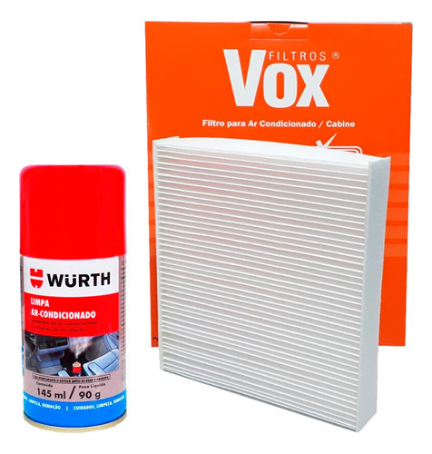 Filtro Cabine Ar Condicionado Vox + Higienizador Wurth
