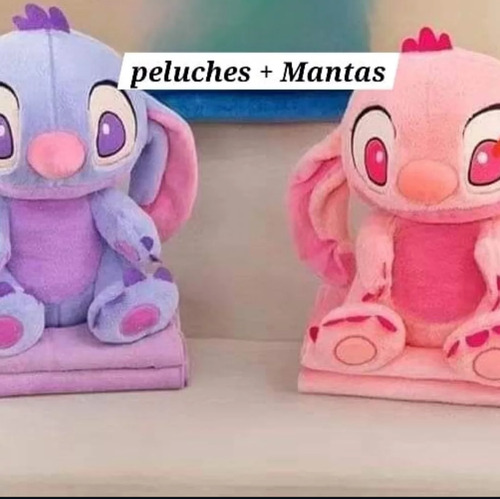 Peluche Muñeco Stich 48cm De Alto C/ Manta. Rosa