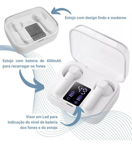 Fone Sem Fio Bluetooth Para iPhone Com Microfone Foninho Tws