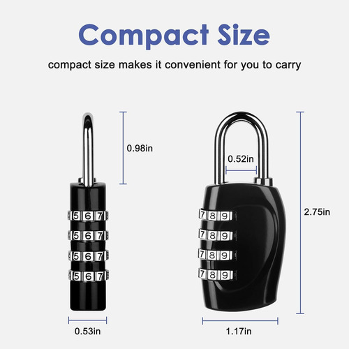 Candado De Combinación 4 Dígitos Para Exteriores Impermeable