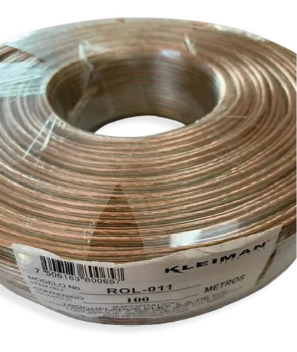 Cable Duplex Audio Cal 18 Transparente 100m - Kleiman