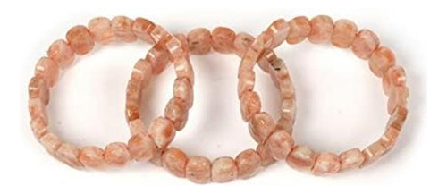 Pulsera Elástica Con Cuentas Ovaladas De 14 Mm Facetadas Con