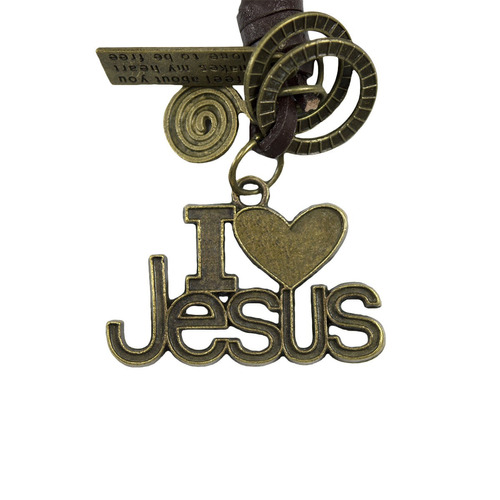 Chaveiro Couro Eu Amo Jesus