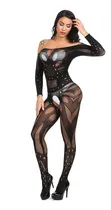 Comprar Bodystocking Manga Longa Arrastão Detalhado Renda Sensual